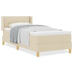 Lit à ressorts vidaXL avec matelas crème 90x200 cm en tissu