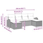 vidaXL Ensemble de canapé de jardin 6 pièces avec coussins marron polyrotin