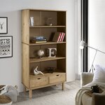 vidaXL Bibliothèque OTTA avec 2 tiroirs Marron Bois massif pin