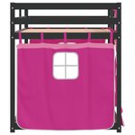 vidaXL Lit superposé avec rideaux rose 90x200 cm bois pin massif