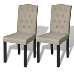 vidaXL Chaises à manger lot de 2 poil de chameau tissu