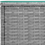 vidaXL Table d'appoint gris 40x37x40 5 cm poly rotin et verre trempé