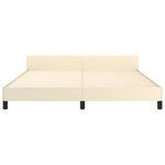 vidaXL Cadre de lit avec tête de lit sans matelas crème 180x200 cm