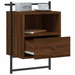 vidaXL Table de chevet murale chêne brun 40x30x61 cm bois d'ingénierie