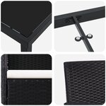 vidaXL Ensemble de salle à manger de jardin 9 pièces avec coussins Rattan Poly Noir