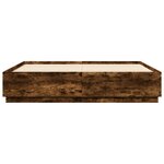 vidaXL Cadre de lit chêne fumé 200x200 cm bois d'ingénierie