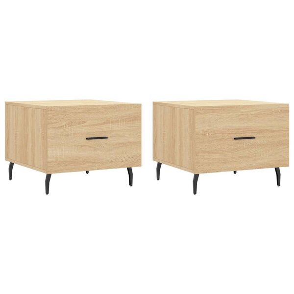 vidaXL Tables basses 2 Pièces chêne sonoma 50x50x40 cm bois d'ingénierie