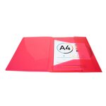 Chemise À Élastiques 3 Rabats Polypropylène Translucide Krea Cover - A4 - Rouge - X 25 - Exacompta