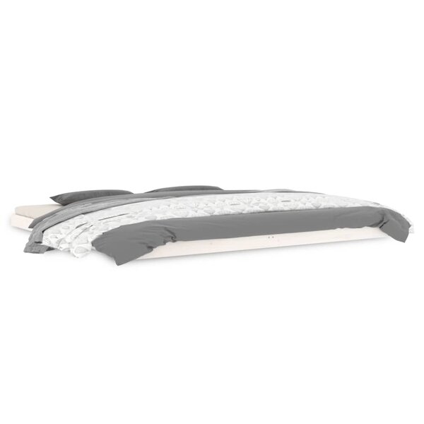 vidaXL Cadre de lit sans matelas blanc 200x200 cm bois massif de pin