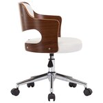 vidaXL Chaise pivotante à manger Blanc Bois courbé et similicuir