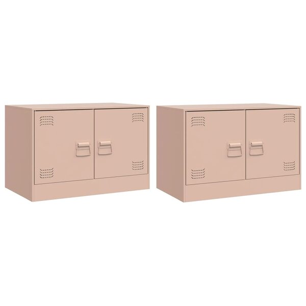 vidaXL Meubles TV 2 Pièces rose 67x39x44 cm acier