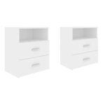 vidaXL Tables de chevet 2 Pièces Blanc 50x32x60 cm
