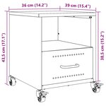 vidaXL Table de chevet jaune moutarde 36x39x43 5 cm acier