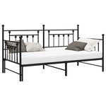 vidaXL Cadre de lit jour avec lit gigogne Noir 107x203 cm Acier
