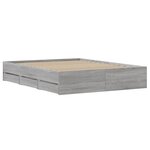 vidaXL Cadre de lit avec tiroirs sans matelas sonoma gris 140x200 cm