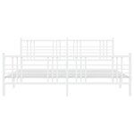 vidaXL Cadre de lit métal sans matelas et pied de lit blanc 193x203 cm