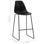 vidaXL Chaises de bar lot de 6 noir plastique