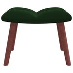 vidaXL Chaise de relaxation avec repose-pied Vert foncé Velours