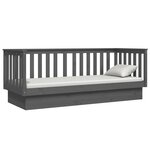 vidaXL Lit de jour Gris 75x190 cm Bois de pin massif