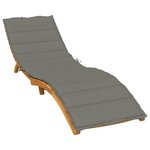 vidaXL Coussin de chaise longue gris foncé mélangé 200x60x4 cm tissu