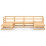 Salon de jardin meuble d'extérieur ensemble de mobilier 6 pièces bois de pin massif 02_0017002