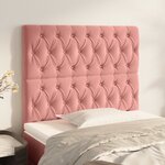 vidaXL Têtes de lit 2 Pièces Rose 100x7x78/88 cm Velours