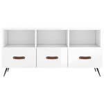 vidaXL Meuble TV Blanc brillant 102x36x50 cm Bois d'ingénierie