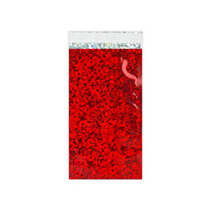 Lot de 100 sachet alu holographique rouge 229x114 mm