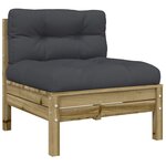 vidaXL Salon de jardin 4 Pièces avec coussins bois de pin imprégné