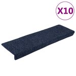 vidaXL Tapis de marches d'escalier 10 Pièces 65x21x4 cm Aiguilleté