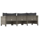 Salon de jardin meuble d'extérieur ensemble de mobilier 4 pièces avec coussins gris résine tressée 02_0016154