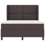 Lit à ressorts vidaXL avec matelas en marron foncé - 140x200 cm en tissu