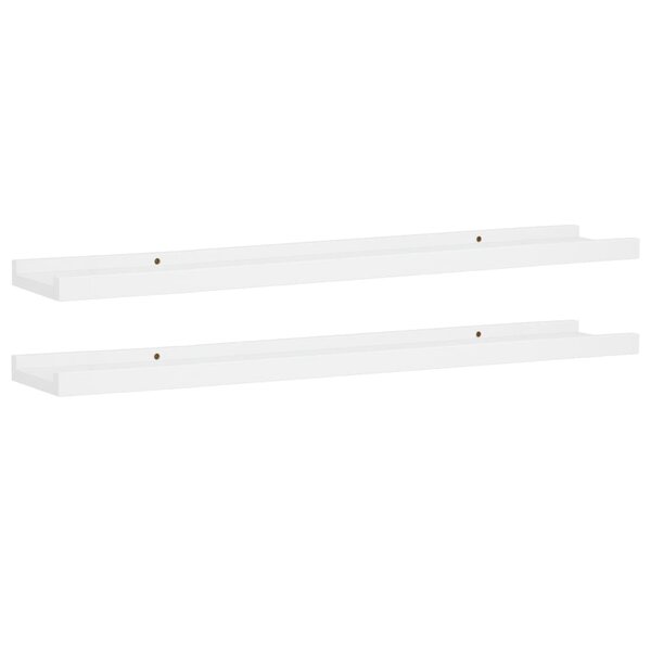 vidaXL Étagères à rebord pour cadre photo 2 Pièces Blanc 80x9x3 cm MDF