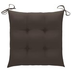 vidaXL Chaises de jardin et coussins taupe lot de 6 Bois teck massif