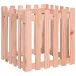 vidaXL Jardinière avec design de clôture 60x60x60 cm Douglas massif