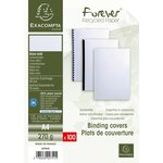 Paquet De 100 Couvertures Grain Toilé Pour Reliure A4 - Blanc - Exacompta