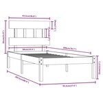 vidaXL Cadre de lit sans matelas blanc 90x200 cm bois massif