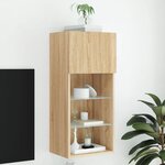 vidaXL Meuble TV avec lumières LED chêne sonoma 40 5x30x90 cm