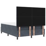 vidaXL Lit Box Spring avec Matelas & Banc Gris Foncé 140x200 cm Velours