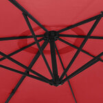 vidaXL Parasol mural avec LED rouge vif 290 cm