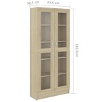 vidaXL Armoire vitrine Chêne sonoma 82 5x30 5x185 5 cm Bois ingénierie