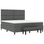 vidaXL Lit à ressort avec matelas et banc gris foncé 180x200 cm en tissu