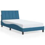 vidaXL Cadre de lit sans matelas bleu 100x200 cm velours