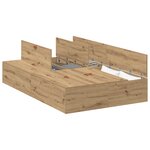 Cadre de lit de rangement vidaXL Artisan Chêne 120x200 cm