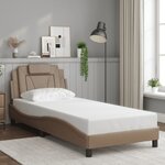 vidaXL Cadre de lit sans matelas cappuccino 90x190 cm similicuir