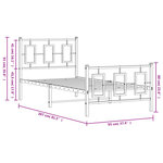 vidaXL Cadre de lit métal sans matelas avec pied de lit noir 90x200 cm