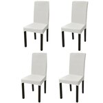 vidaXL Housse de chaise droite extensible 4 Pièces Crème