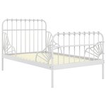 vidaXL Cadre de lit extensible sans matelas blanc métal 80x130/200 cm