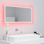 vidaXL Miroir à LED de salle de bain Blanc 90x8 5x37 cm Acrylique