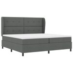 Lit box spring vidaXL avec matelas en gris foncé  200x200 cm en tissu